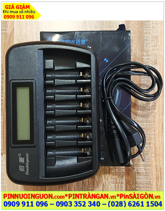 DoublePow DP-K66, Máy sạc 6 Pin AA và AAA (6 khe sạc, tự ngắt khi sạc đầy, màn hình LCD)